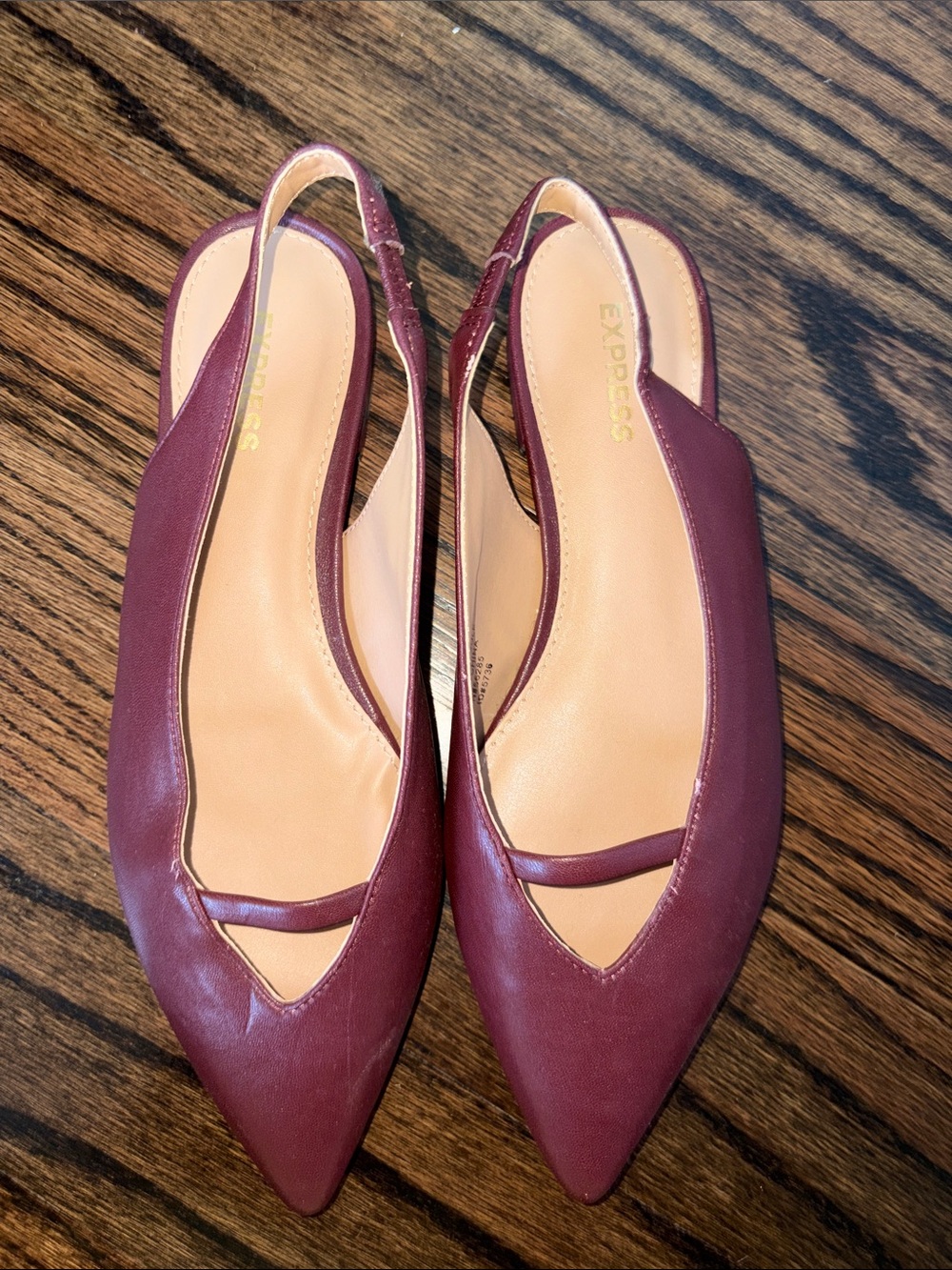 Burgundy Pointed Slingback Flats